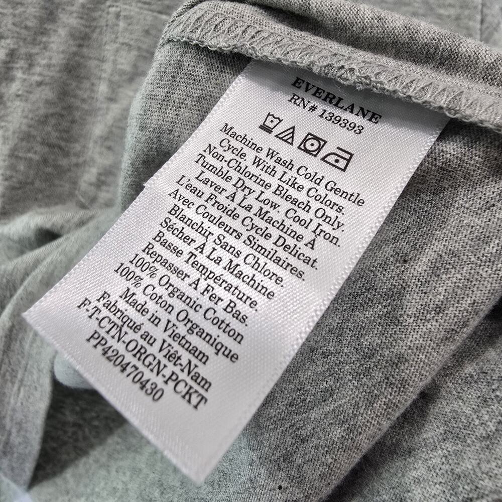 Everlane T Shirt Womens Gray Crewneck Box Cut Tee Organic Cotton Pocket Short - Picture 8 of 10